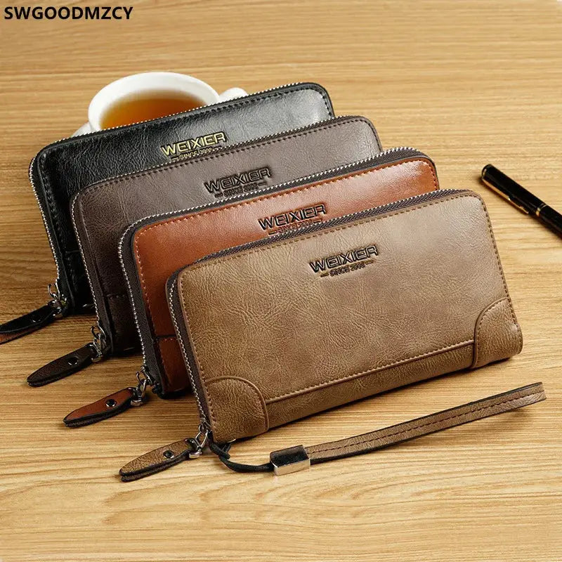 Weixier Long Round Zipper Wallet for Men