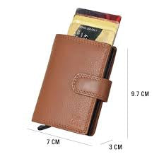 Pop Up Wallet with Coin Compartment RFID Protection Credit Card Holder Wallet for men