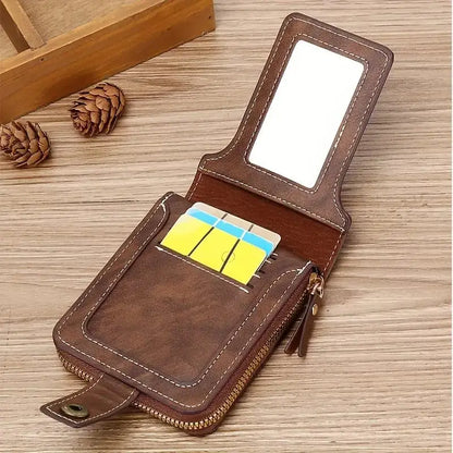 Premium men zipper bifold wallet