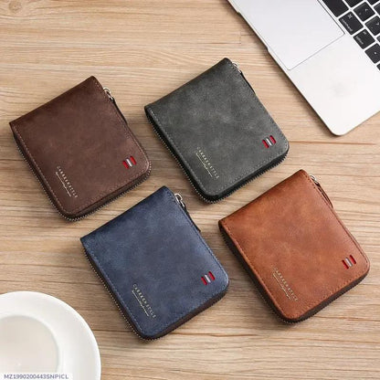 Luxury Leather Wallet Regal 4 Colors Zipper Closure