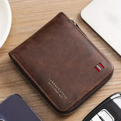 Luxury Leather Wallet Regal 4 Colors Zipper Closure