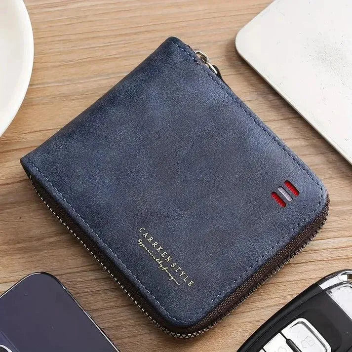 Luxury Leather Wallet Regal 4 Colors Zipper Closure
