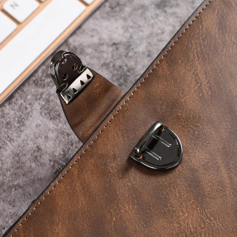 Men PU Leather Zippered Wallet Brown