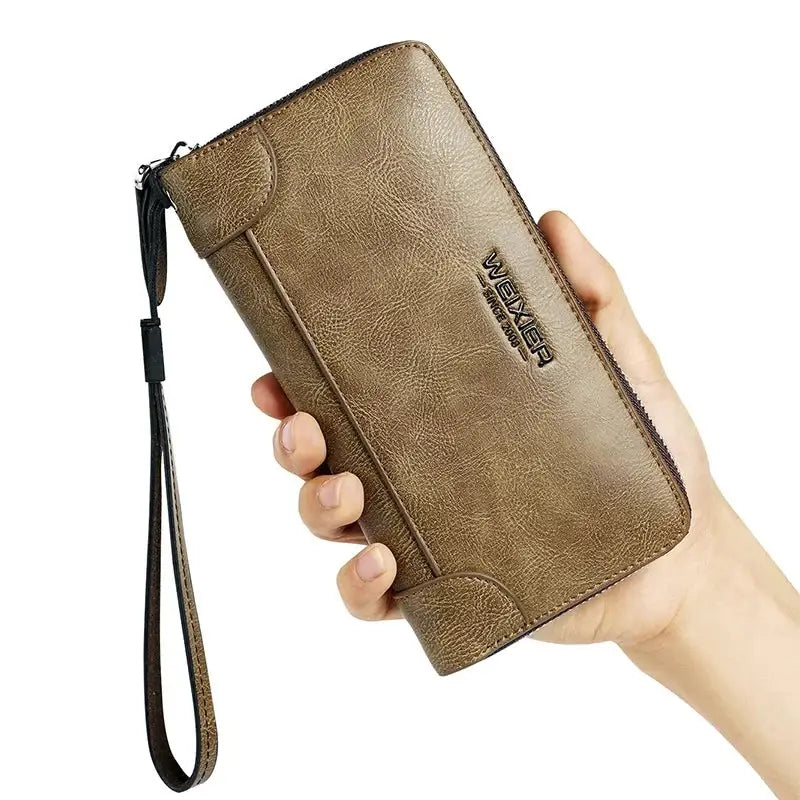 Weixier Long Round Zipper Wallet for Men