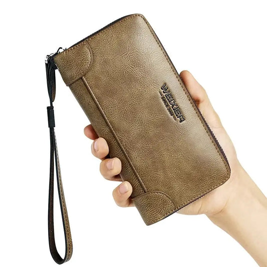 Weixier Long Round Zipper Wallet for Men
