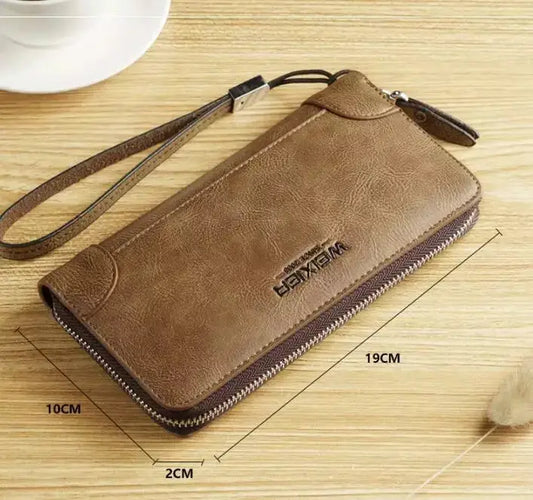 Weixier Long Round Zipper Wallet for Men