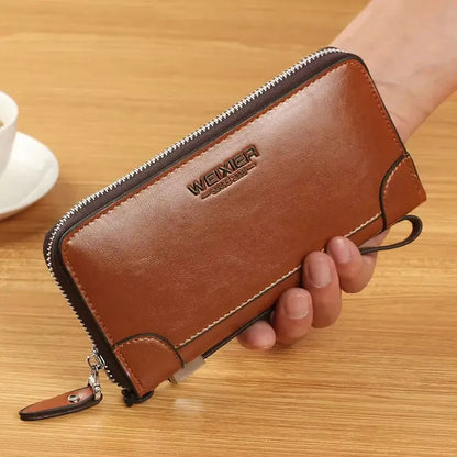 Weixier Long Round Zipper Wallet for Men