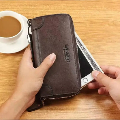 Weixier Long Round Zipper Wallet for Men