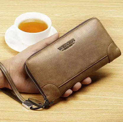 Weixier Long Round Zipper Wallet for Men