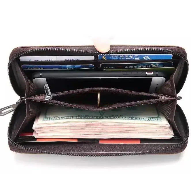 Weixier Long Round Zipper Wallet for Men