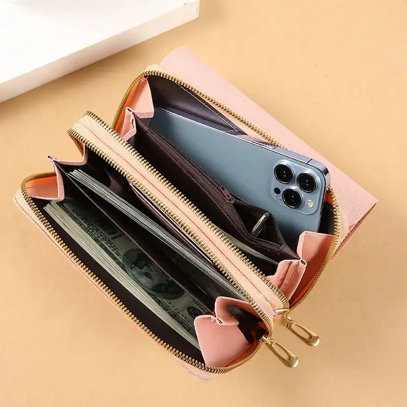 Charsole Large Capacity Double Zipper Wallet for Women - FY870