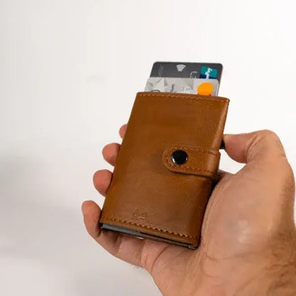 Pop Up Wallet with Coin Compartment RFID Protection Credit Card Holder Wallet for men