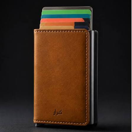 Pop Up Wallet with Coin Compartment RFID Protection Credit Card Holder Wallet for men